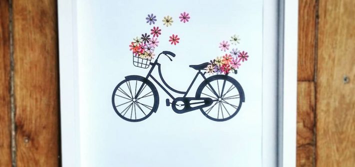 DIY vélo fleuri à encadrer