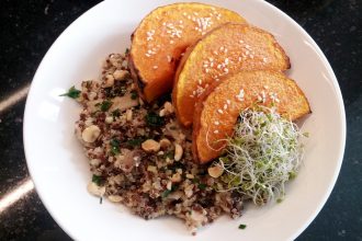 Duo de quinoa aux shiitakées et butternut rôti