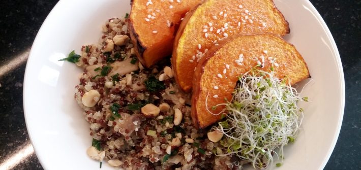 Duo de quinoa aux shiitakées et butternut rôti