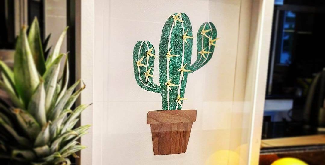 DIY Cactus à paillettes à encadrer