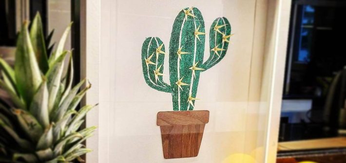 DIY Cactus à paillettes à encadrer