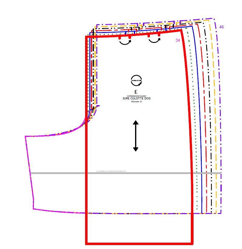 Modification de la jupe culotte dos