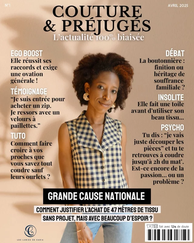 (UPDATE du 6 avril : j’ai fini par vraiment écrire le magazine ! Ce qui était censé être une blague est devenu une œuvre de 25 pages ! 
Le magazine est disponible sur ma boutique en téléchargement 😁)
*
*
*
#coutureaddict #humourcouture #jecoudsmagarderobe #couturefrançaise #coutureetpréjugés #fauxmagazine #leslubiesdecadia #jefaismesvetements #couturetherapie #passioncreation