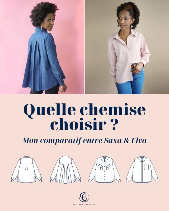 Team Saxa 🩵 ou Team Elva 💗?

Deux chemises, deux styles… mais une même promesse : du plaisir à chaque point ✨

🩵 Saxa : une chemise à l’allure rétro, avec ses plis élégants dans le dos.

💗 Elva : un basique revisité, féminin et intemporel, facile à décliner toute l’année.

Dis-moi en commentaire laquelle te fait le plus envie 🧵👇

Et si tu n’arrives pas à choisir, pas de panique : les deux sont disponibles sur la boutique !

#leslubiesdecadia #lldcsaxa #lldcelva #coudreunechemise #jefaismesvetements #faitparmesdixdoigts #passioncouture #jecouds #diycouture #couturelove